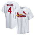St. Louis Cardinals #4 Yadier Molina White CONTON Home Replica Retired Player Jersey