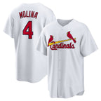 St. Louis Cardinals #4 Yadier Molina White CONTON Home Replica Retired Player Jersey