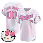 Custom Los Angeles Dodgers ACTIVE PLAYER Pinstripe CONTON 2025 Hello Kitty Vapor Premier Limited Stitched Jersey