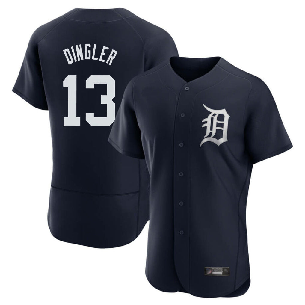 Detroit Tigers #13 Dillon Dingler Player Navy CONTON Limited Elite Home Stitched Jerseys