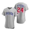 Chicago Cubs #24 Joc Pederson Gray CONTON Authentic Road Jersey