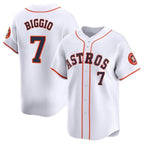 Houston Astros #7 Craig Biggio Player White CONTON Home Limited Stitched Jerseys