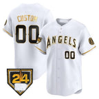 Custom Los Angeles Angels 2024 Spring Training Patch Vapor Premier Limited Jersey ¨C White Gold CONTON