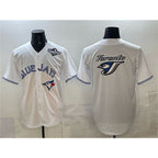 Toronto Blue Jays Team Big Logo White CONTON 2025 World Series Home Cool Base Stitched Jersey