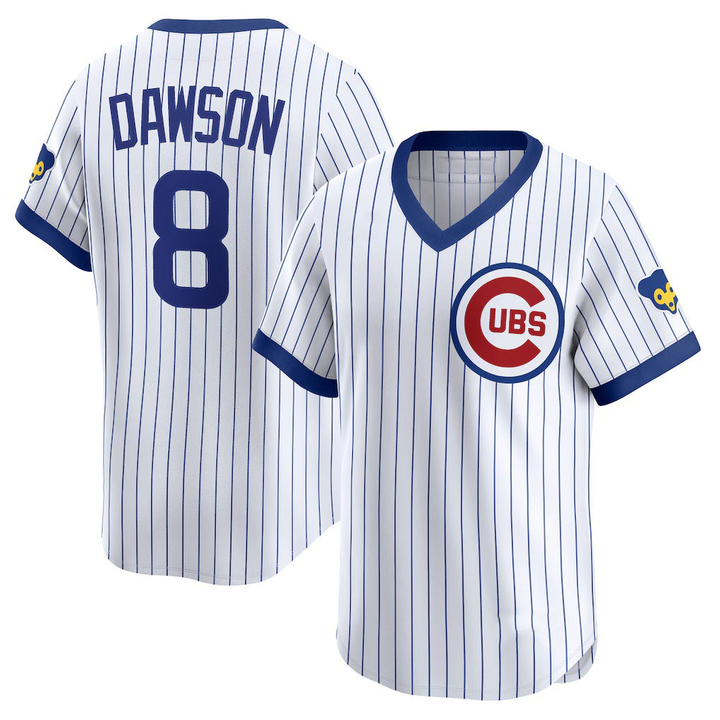 Chicago Cubs #8 Andre Dawson White CONTON Throwback Cooperstown Collection Limited Jersey