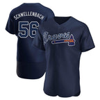 Atlanta Braves #56 Spencer Schwellenbach Player Navy CONTON Alternate Limited Elite Home Game Stitched Jerseys