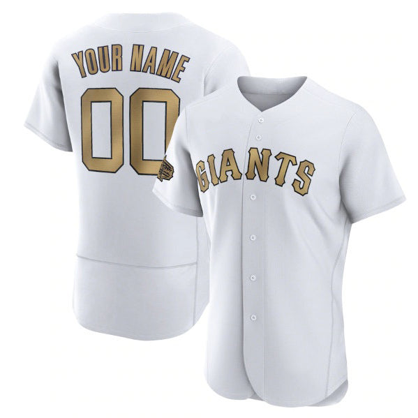 Custom San Francisco Giants Active Player White CONTON 2022 All-Star Flex Base Stitched Jersey