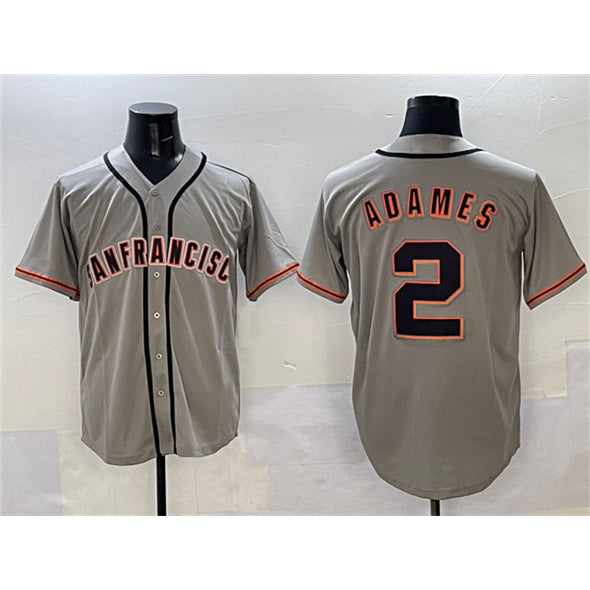 San Francisco Giants #2 Willy Adames Gray CONTON Cool Base Stitched Jersey 2