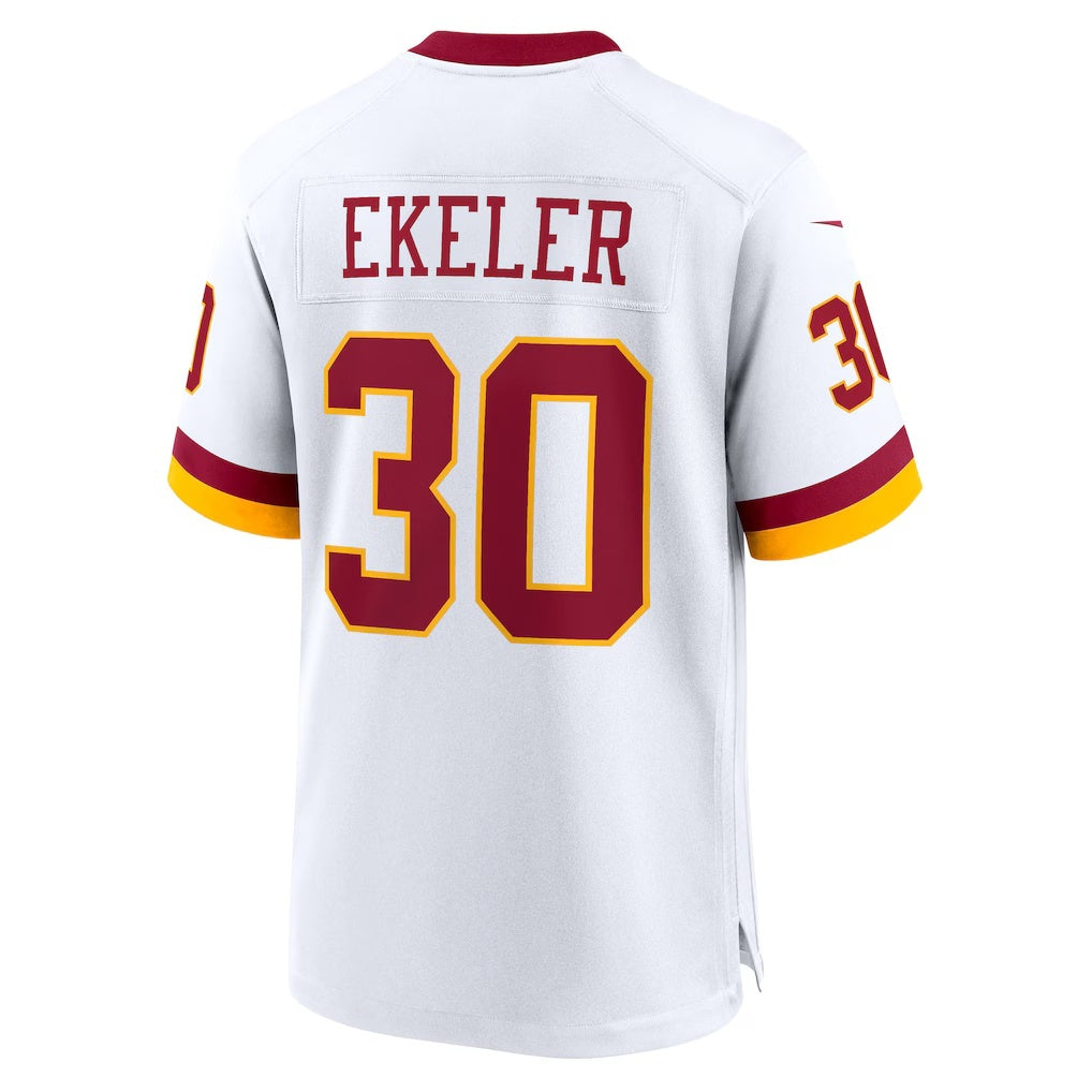 W.Commanders #30 Austin Ekeler White CONTON Game Jersey
