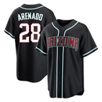 Arizona Diamondbacks #28 Nolan Arenado Player Black CONTON Home Game Stitched Jerseys