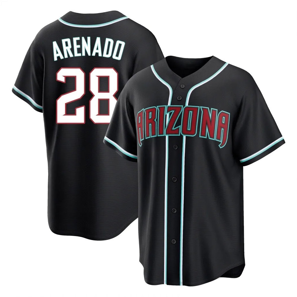 Arizona Diamondbacks #28 Nolan Arenado Player Black CONTON Home Game Stitched Jerseys