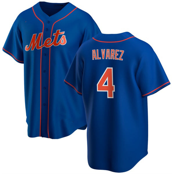New York Mets #4 Francisco ¨¢lvarez Royal CONTON Cool Base Stitched Jersey