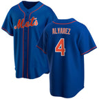 New York Mets #4 Francisco ¨¢lvarez Royal CONTON Cool Base Stitched Jersey