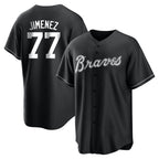 Atlanta Braves #77 Joe Jimenez Player Black CONTON Home Game Stitched Jerseys