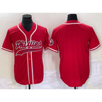Philadelphia Phillies Blank Red CONTON Cool Base Stitched Jersey