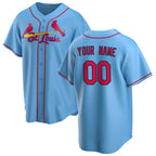 Custom St. Louis Cardinals Light Blue CONTON Alternate Replica Jersey