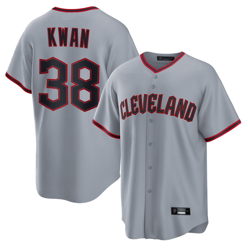 Cleveland Guardians #38 Steven Kwan Player Gray CONTON Home Game Stitched Jerseys