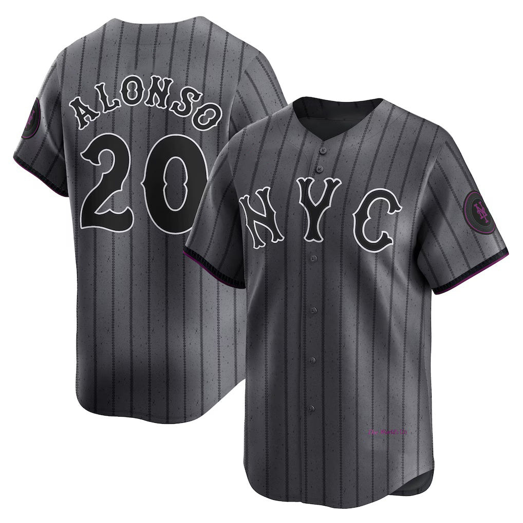 New York Mets #20 Pete Alonso Graphite CONTON 2024 City Connect Limited Player Jersey