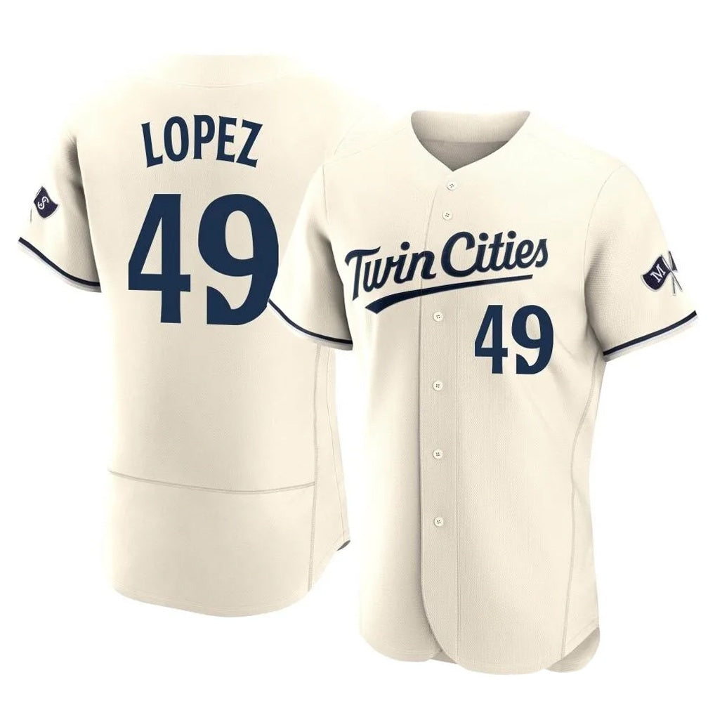 Minnesota Twins #49 Pablo Lopez Player Cream CONTONHome Limited Elite Stitched Jerseys