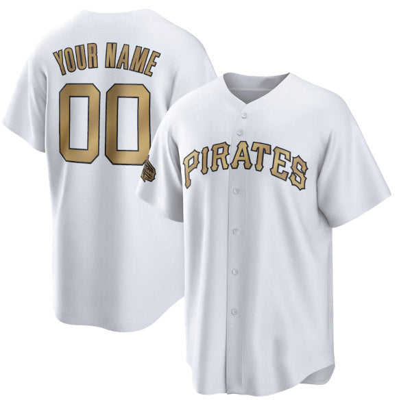 Custom Pittsburgh Pirates Active Player White CONTON 2022 All-Star Cool Base Stitched Jersey