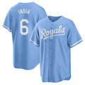 Kansas City Royals #6 Jonathan India Player Light Blue CONTON Home Game Stitched Jerseys