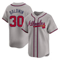 Atlanta Braves #30 Drake Baldwin Player Gray CONTON Limited Home Game Stitched Jerseys