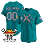 Custom Seattle Mariners x One Piece Teal CONTON Vapor Premier Limited Jersey - Stitched