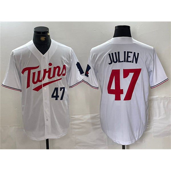 Minnesota Twins #47 Edouard Julien White CONTON Cool Base Stitched Jersey 1