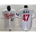 Minnesota Twins #47 Edouard Julien White CONTON Cool Base Stitched Jersey 1