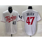 Minnesota Twins #47 Edouard Julien White CONTON Cool Base Stitched Jersey 1