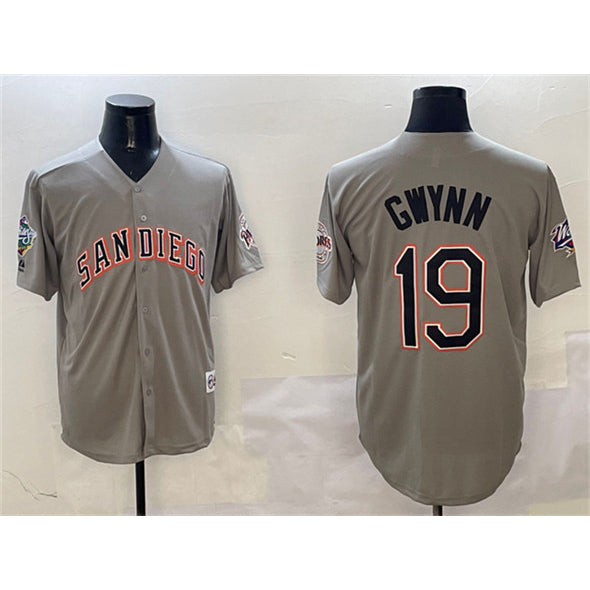 San Diego Padres #19 Tony Gwynn Gray CONTON With Patch Cool Base Stitched Jersey