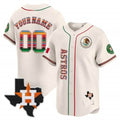 Custom Houston Astros Mexico Vapor Premier Limited Jersey V4 ¨C Cream CONTON