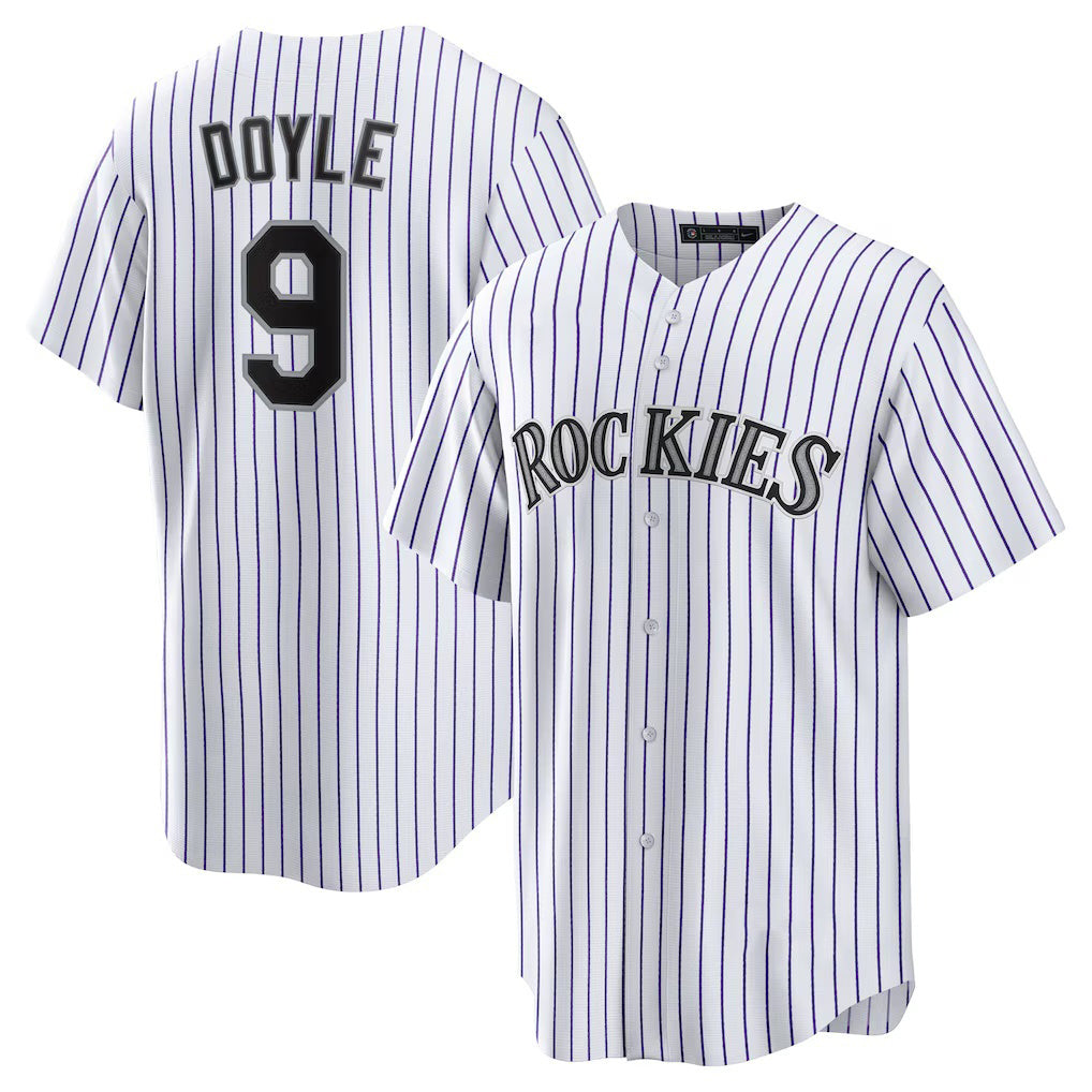 Colorado Rockies #9 Brenton Doyle White CONTON Home Replica Jersey