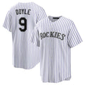 Colorado Rockies #9 Brenton Doyle White CONTON Home Replica Jersey