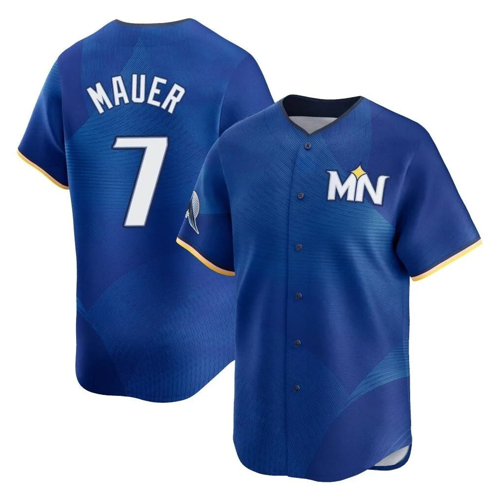 Minnesota Twins #7 Joe Mauer Player Royal CONTONCity Connect Limited Home Stitched Jerseys