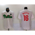 Philadelphia Phillies #16 Brandon Marsh White Green CONTON Cool Base Stitched Jersey 2