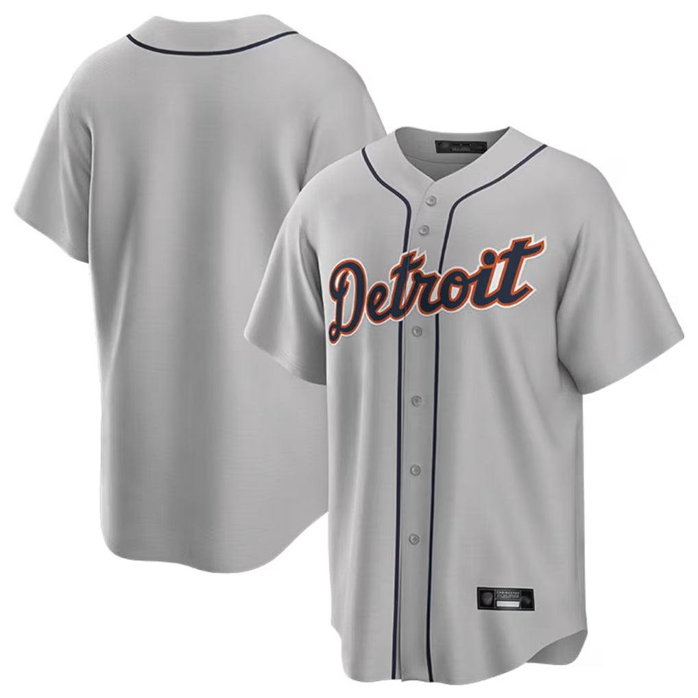 Detroit Tigers Blank Player Gray CONTON Home Game Stitched Jerseys