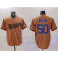 Los Angeles Dodgers #50 Mookie Betts Olive CONTON Cool Base Limited Stitched Jersey