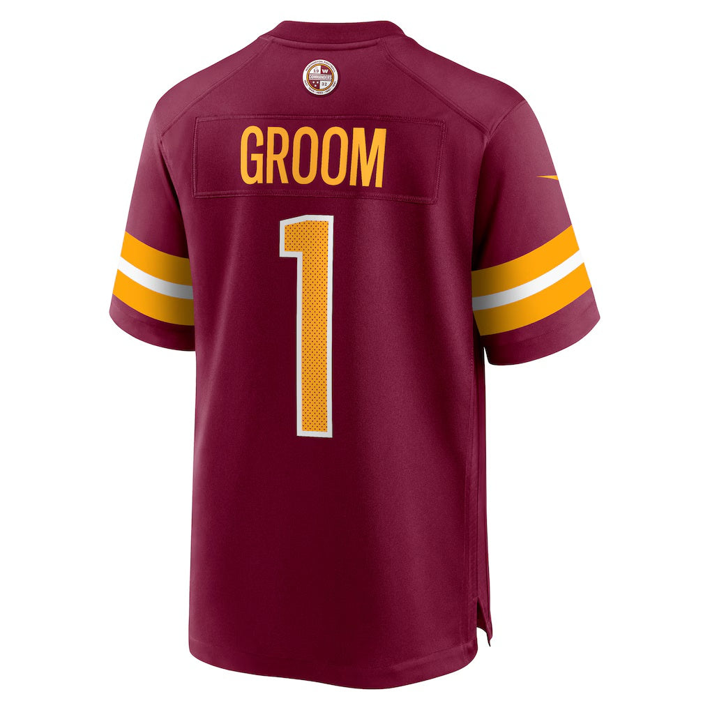 W.Commanders Number #1 Groom Burgundy CONTON Game Jersey