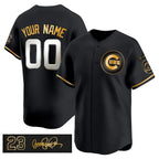 Custom Chicago Cubs Active Player Black Gold CONTON 'Ryne Sandberg Tribute' Vapor Limited V3 Stitched Jersey