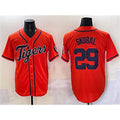 Detroit Tigers #29 Tarik Skubal Orange CONTON With Patch Cool Base Stitched Jersey