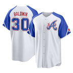 Atlanta Braves #30 Drake Baldwin Player White CONTON City Connect Home Game Stitched Jerseys
