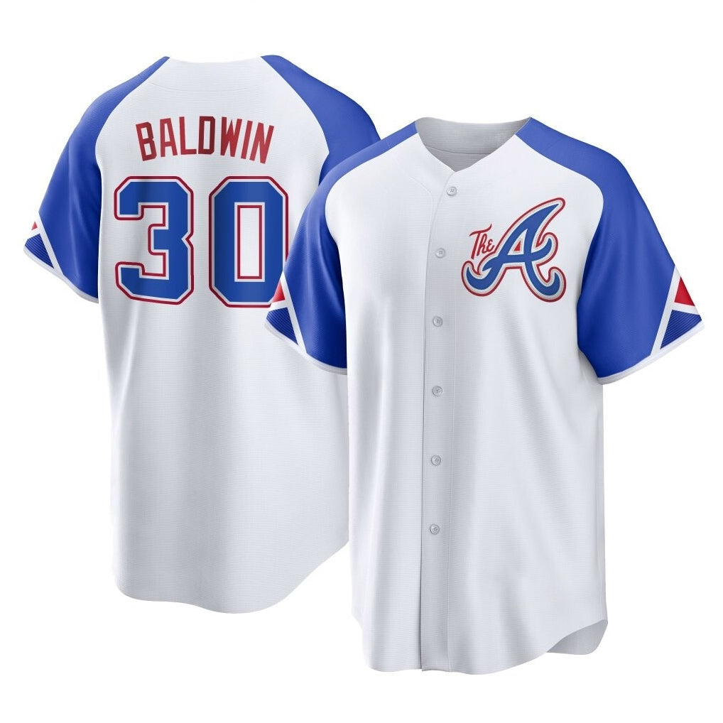 Atlanta Braves #30 Drake Baldwin Player White CONTON City Connect Home Game Stitched Jerseys