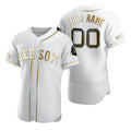 Custom Boston Red Sox White CONTON Stitched Flex Base Edition Jersey