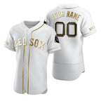 Custom Boston Red Sox White CONTON Stitched Flex Base Edition Jersey