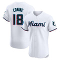 Miami Marlins #18 Griffin Conine Player White CONTON Home Limited Elite Stitched Jerseys