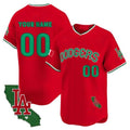 Custom Los Angeles Dodgers Mexico California Patch Vapor Premier Limited Jersey V3 ¨C Red CONTON