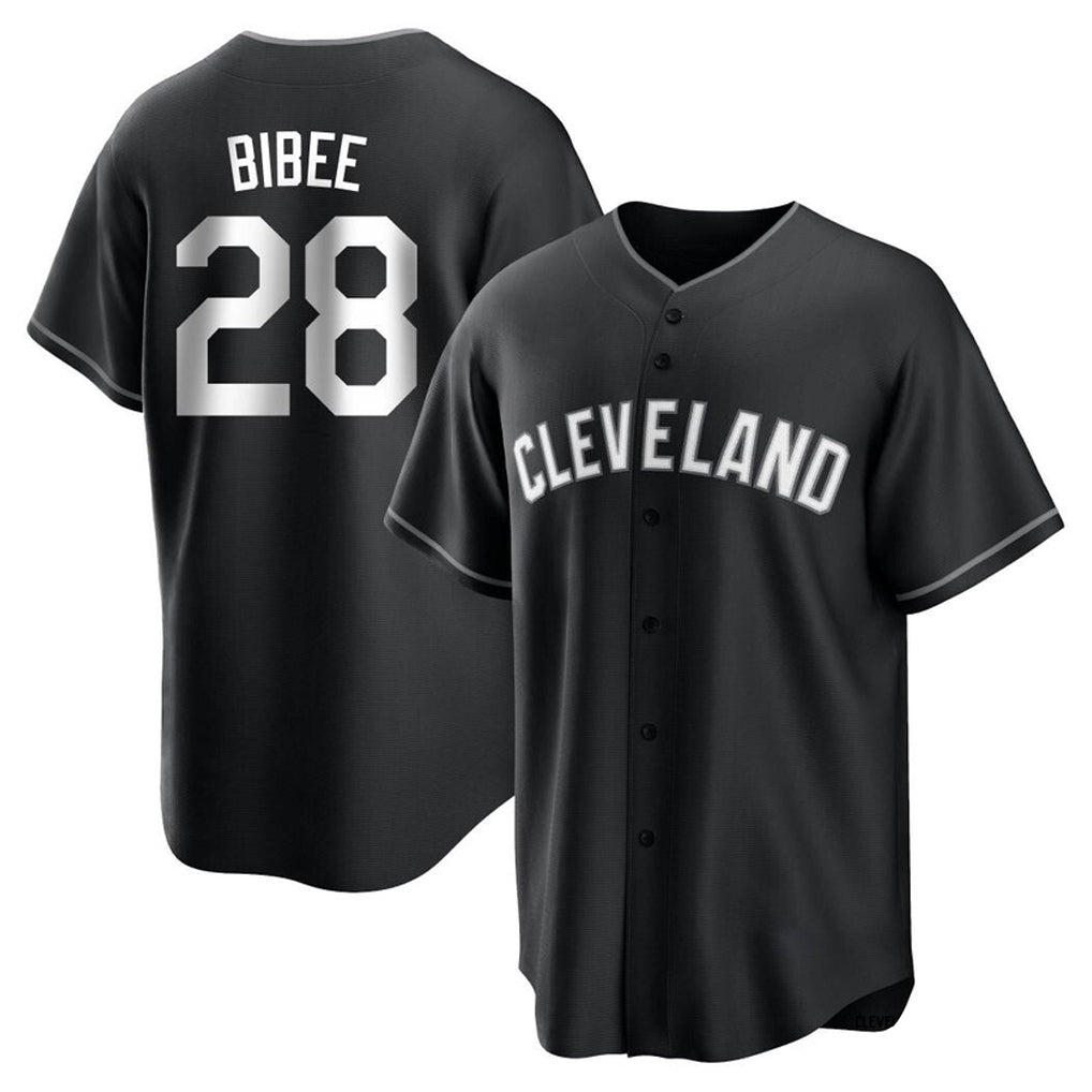 Cleveland Guardians #28 Tanner Bibee Player Black CONTON Home Game Stitched Jerseys