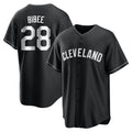 Cleveland Guardians #28 Tanner Bibee Player Black CONTON Home Game Stitched Jerseys