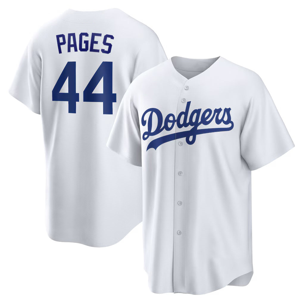 Los Angeles Dodgers #44 Andy Pages White CONTON Home Replica Jersey